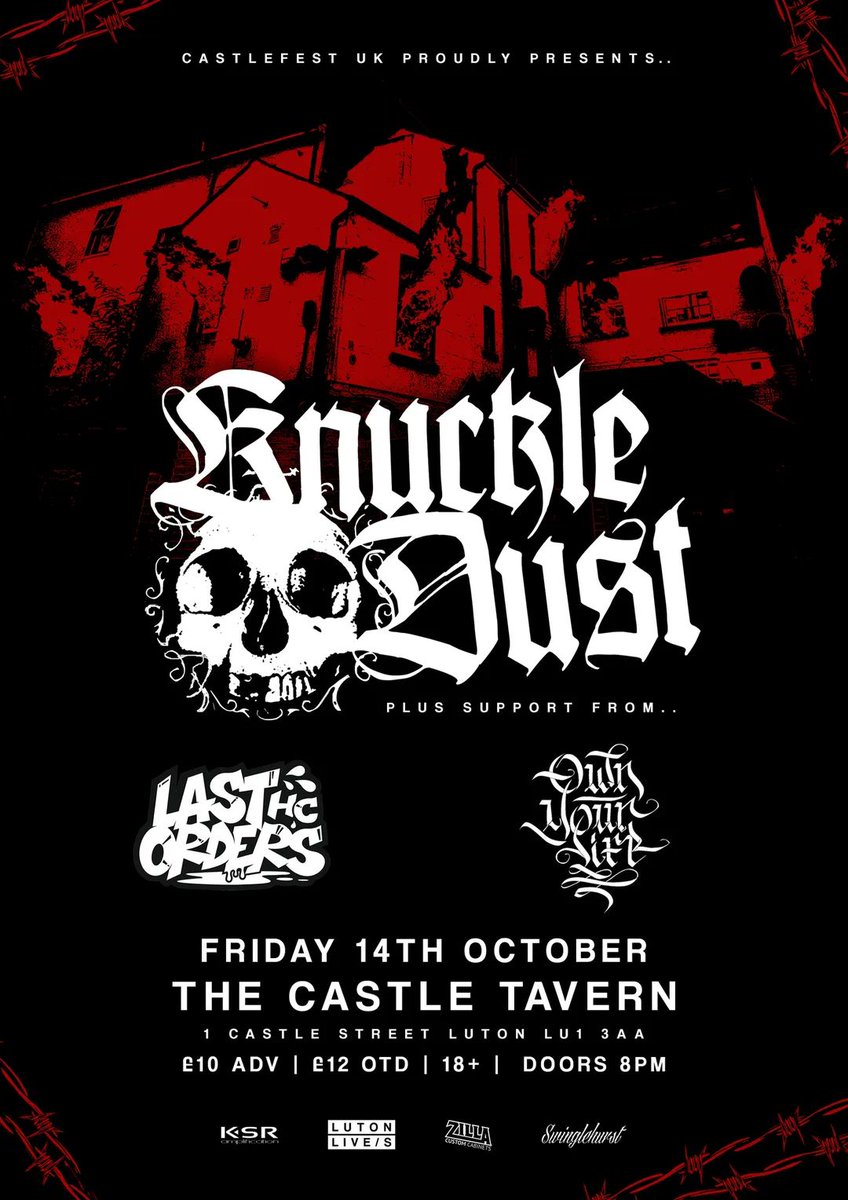Luton Lives Music Community (@lutonlives) on Twitter photo This Friday at The Castle we have this massive show with <a href="/Knuckledust_LBU/">Knuckledust Official</a>, Last Orders & Own Your Life.
Tickets available below.
eventbrite.co.uk/e/knuckledust-… This Friday at The Castle we have this massive show with <a href="/Knuckledust_LBU/">Knuckledust Official</a>, Last Orders & Own Your Life.
Tickets available below.
eventbrite.co.uk/e/knuckledust-…