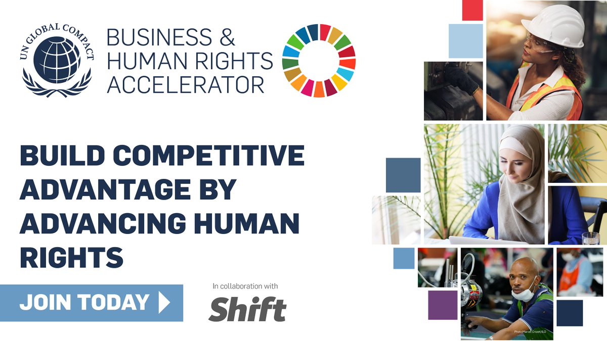globalcompact's tweet photo. 🤝🌎 Join an international community of business professionals tackling the biggest challenges to implementing an effective #HRDD process with the new #BizHumanRights Accelerator from the UN @globalcompact.

Learn more: 👉 https://t.co/N9LG7ZgYgA

#UnitingBusiness https://t.co/iQbwaBKaE1