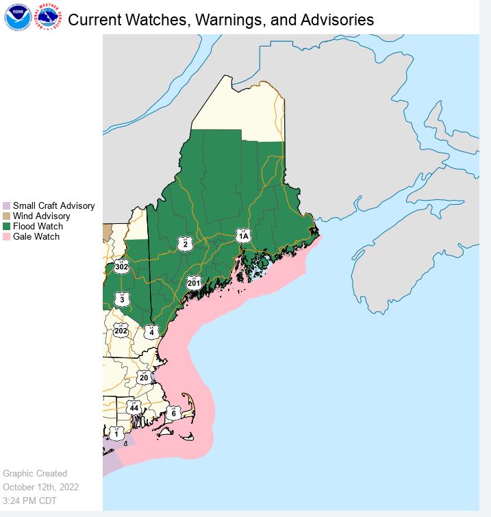 NWS Caribou on Twitter "Flood watches are in effect for much of Maine. Check the forecast for