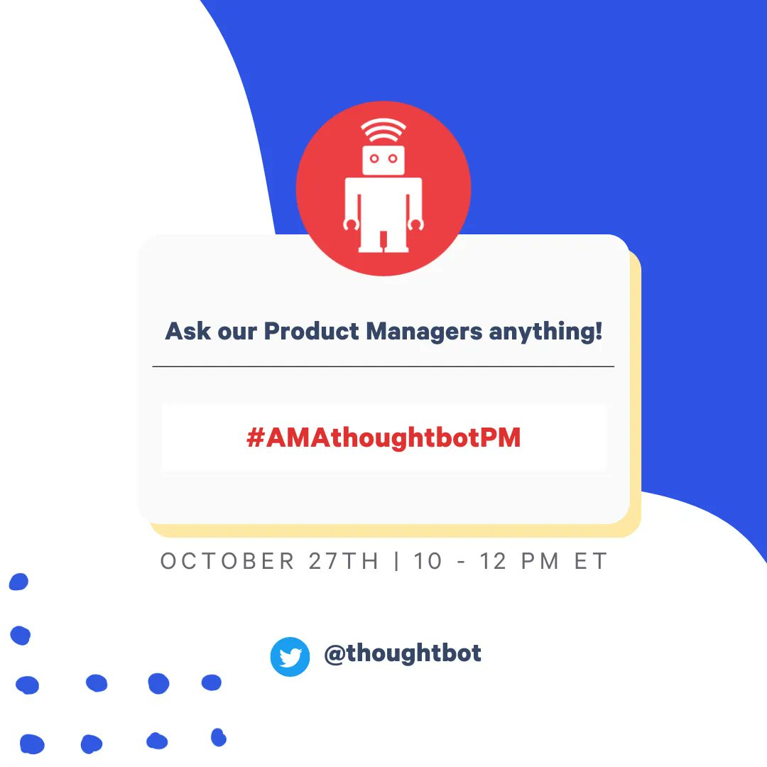 Chad Pytel (@cpytel) on Twitter photo I am excited to share our upcoming event! Follow <a href="/thoughtbot/">thoughtbot</a> and use #AMAthoughtbotPM to participate in the Ask-Me-Anything event with our Product Management team on October 27th; 10 AM - 12 PM EST I am excited to share our upcoming event! Follow <a href="/thoughtbot/">thoughtbot</a> and use #AMAthoughtbotPM to participate in the Ask-Me-Anything event with our Product Management team on October 27th; 10 AM - 12 PM EST