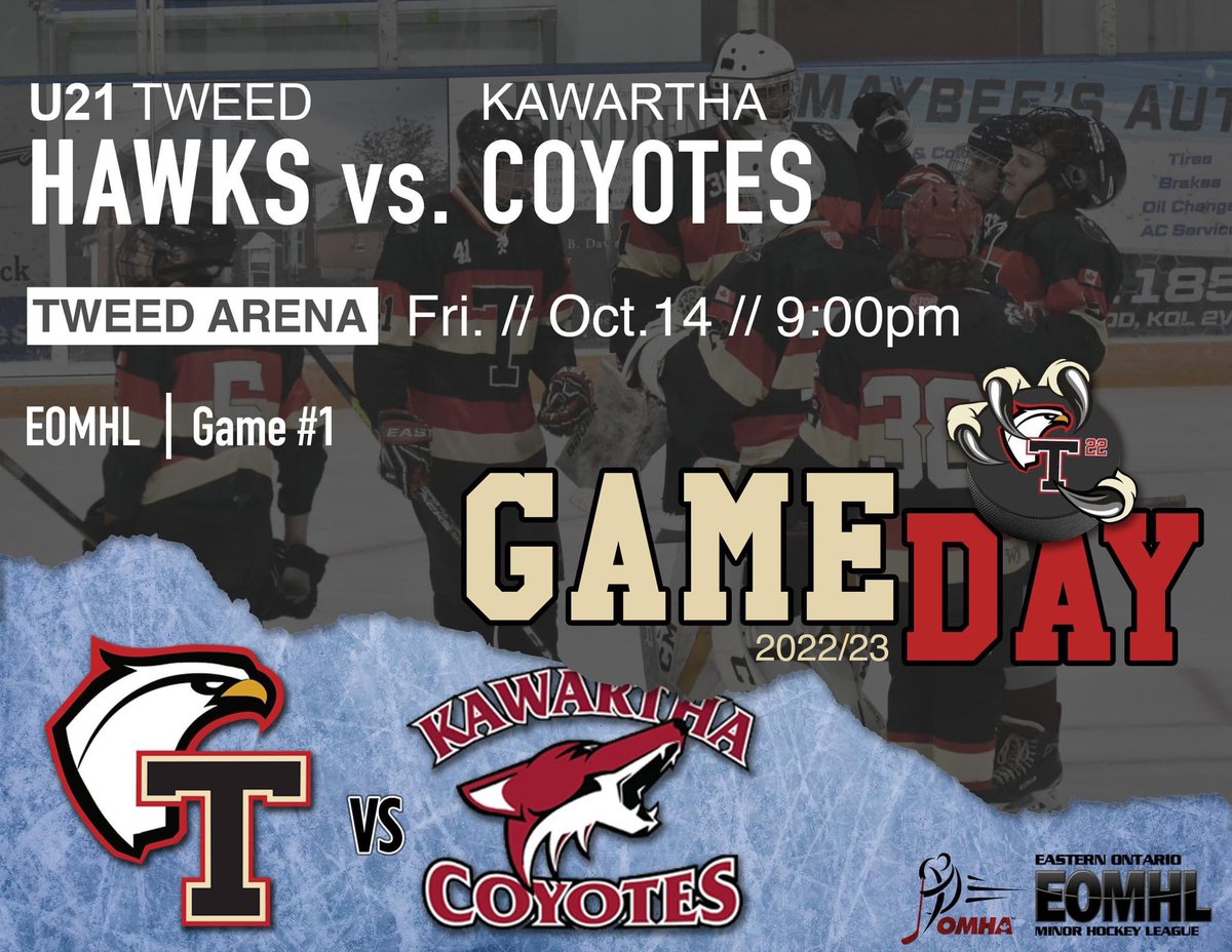 Mark_Cannons's tweet photo. Well, kids will play where
there is hockey. Looks like a
great U21 team now set up in @TweedOntario with some Stirling &amp; Centre Hastings kids mixed in. Looking forward to watching this @TweedHawks team and a 6’-8" tender this year. @HometownHockey https://t.co/ubnKl0i7bX