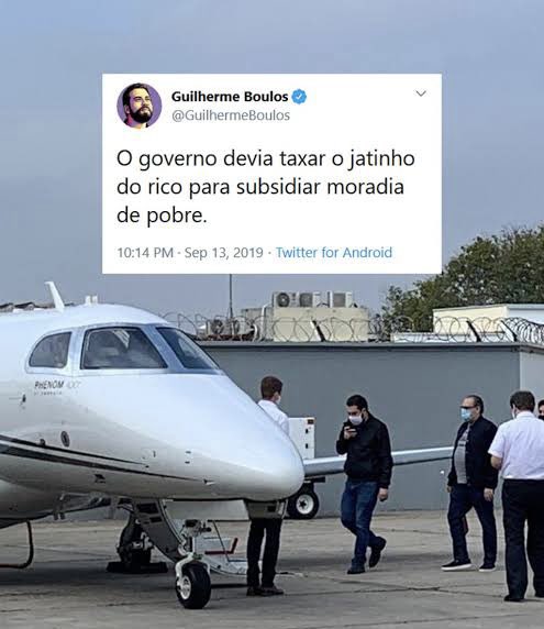 nikolas_dm's tweet photo. Boulos: sem teto, mas com jatinho. https://t.co/B5XOQ2Mb9I