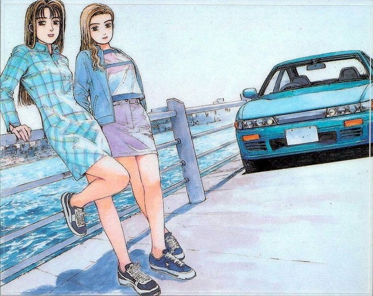 multiple girls 2girls ground vehicle car sneakers motor vehicle shoes  illustration images