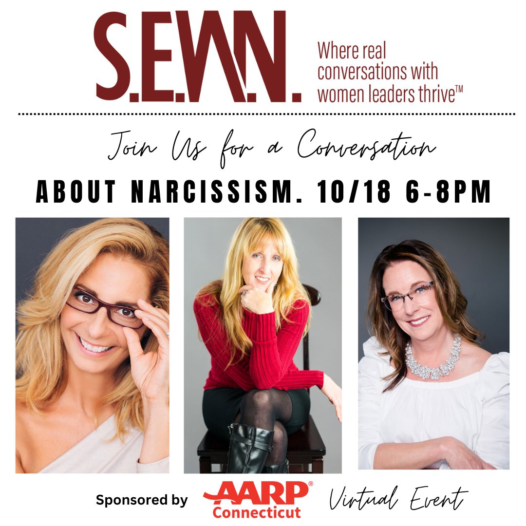 Join Us! Tues. 10/18 for "About Narcissism" w/3-panel experts. Networking and program starts promptly at 6:30 PM #executivepresence #leadershipauthority #selfawareness #narcissism #selfconfidence #Zoom #mentalhealth Register now: tinyurl.com/3hxkwrb6