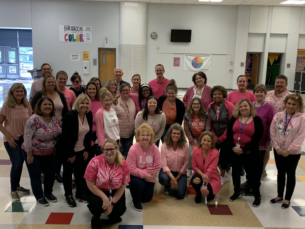 PSMS staff participating in the <a href="/BVWellbeing/">Blue Valley Employee Wellbeing</a> #BVSDPinkOut