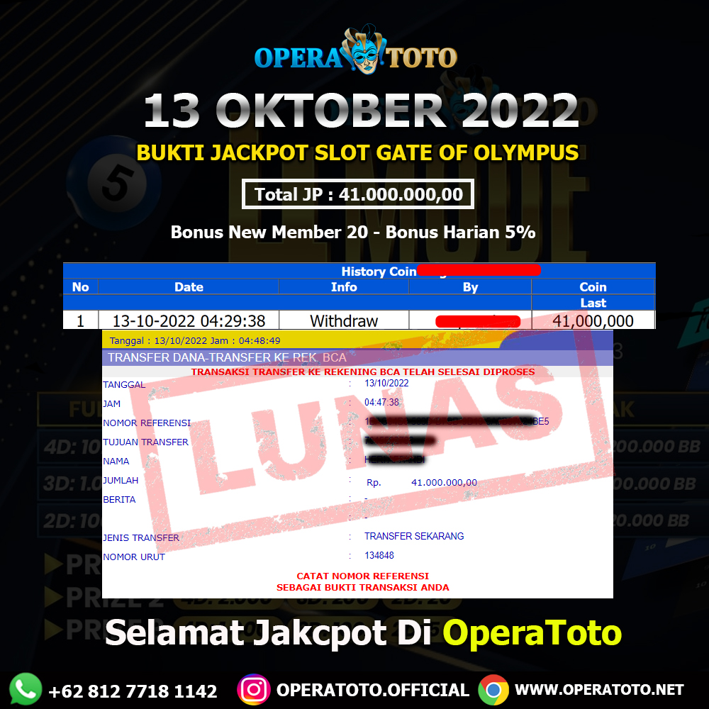 OperaToto's tweet photo. BUKTI JACKPOT SLOT PRAGMATIC 13 OKTOBER 2022 – OPERATOTO SITUS JUDI ONLINE TERBESAR
#operatoto #bolapelangi #slotonline #slotgameonline #pragmaticplay #jackpotslot #judionlineslot #slotindonesia #pgsoft #jokerslot #jdbslot #slot #sabungayam #situslotonline #judi #bandarjudionline https://t.co/ULzvP2RAP2