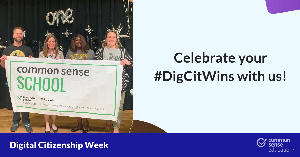 CommonSenseEd's tweet photo. This #DigCitWeek, Common Sense is celebrating a #DecadeOfDigCit - we've been the leading force in bringing #digcit to educators, schools, &amp; communities since 2012. RT or tag us &amp; share some of your #DigCitWins with us this DigCit Week! (Shout-out to @MemorialSTEM for sharing!) https://t.co/FPQdfWRDbr