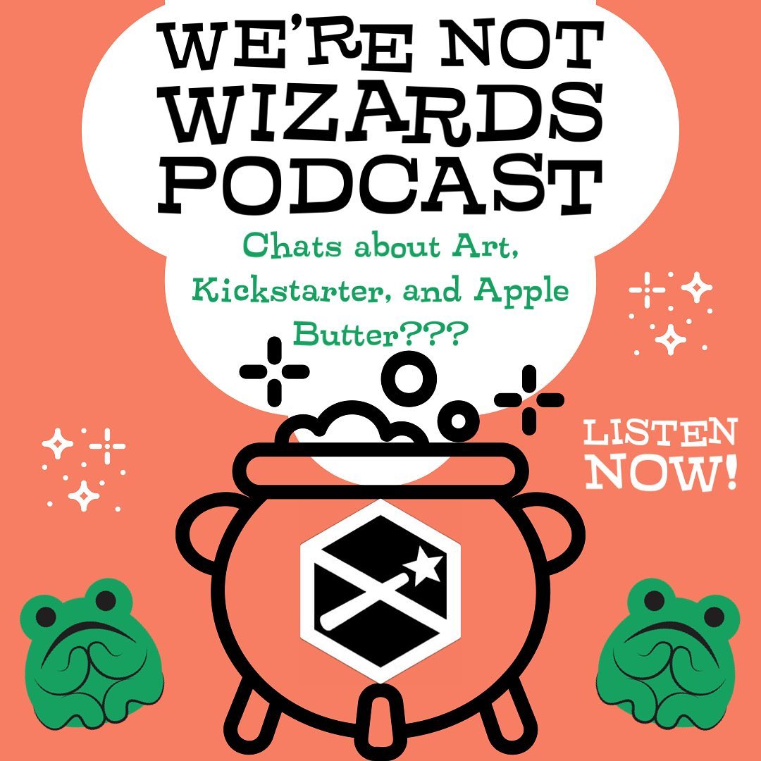 We go on a wild tangent with the wonderful Richard from @werenotwizards! Learn more about our art biz, the game, and what the heck apple butter is! Listen here: werenotwizards.com/e/familiarsand…

#werenotwizards #familiarsandfoesgame #gamepodcast #podcast #boardgames #kickstartergames