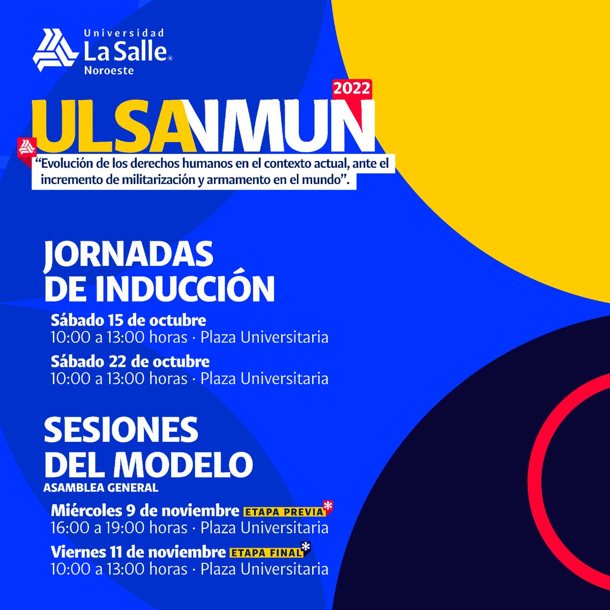 Fortalece tus habilidades de oratoria, diplomacia y redacción 📣 Participa en ULSANMUN 2022.
👉🏽Consulta la convocatoria completa en este enlace: bit.ly/ulsanmun2022