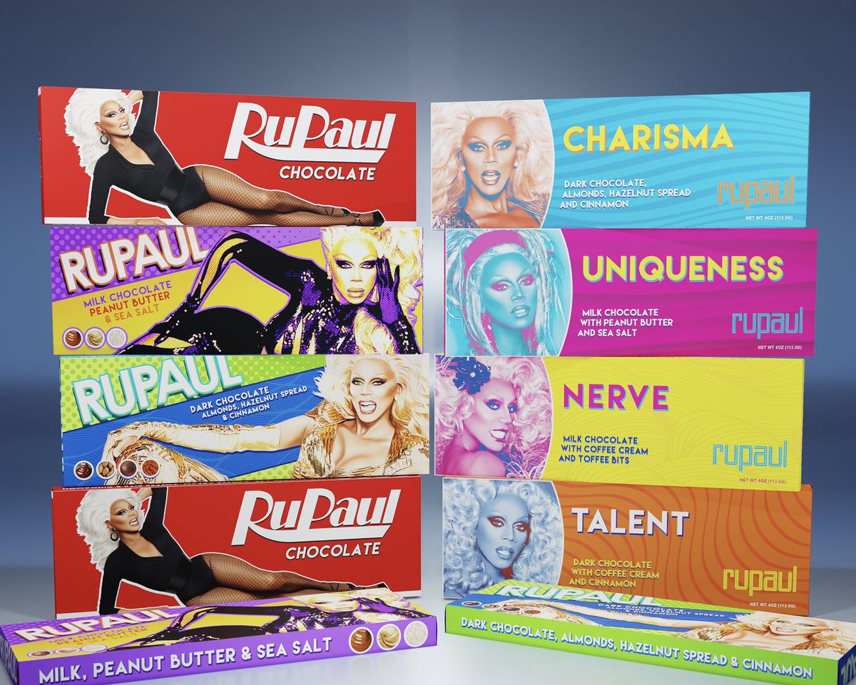 ChocoLabUSA's tweet photo. The weather has cooled down and @RuPaul Chocolate bars from @ChocoLabUSA are ready to be shipped! Get them for your @dragraceukbbc viewing parties, yourself, or gifts! The holidays are coming! Order today at https://t.co/OWOWrB3ipF. International shipping available! https://t.co/oBw7yXUUK8