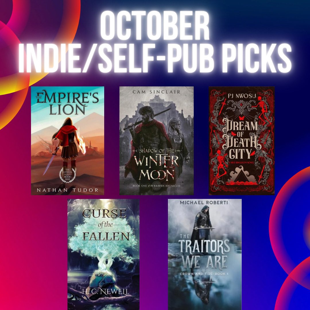 kristheescapist's tweet photo. Every month I make a point to scout out some Indie picks that should be on my radar! Here’s what we have for October. Thanks for adding to my never ending TBR @NathTudorBooks @PoppyNwosu @Camhammer4144 @mikesroberti @HCNewell1 https://t.co/6pVdYH2qVY