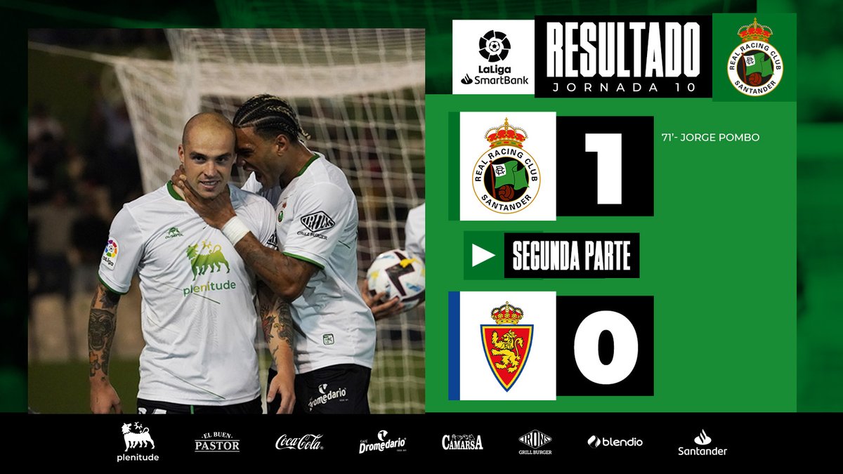 realracingclub's tweet photo. ⏹ ¡FINAAAAAAAAAAAAAL!

Racing 1-0 Zaragoza

(🎯 @jorgepombo94)

#️⃣ #RacingRalZaragoza https://t.co/fFVU8mwwMR