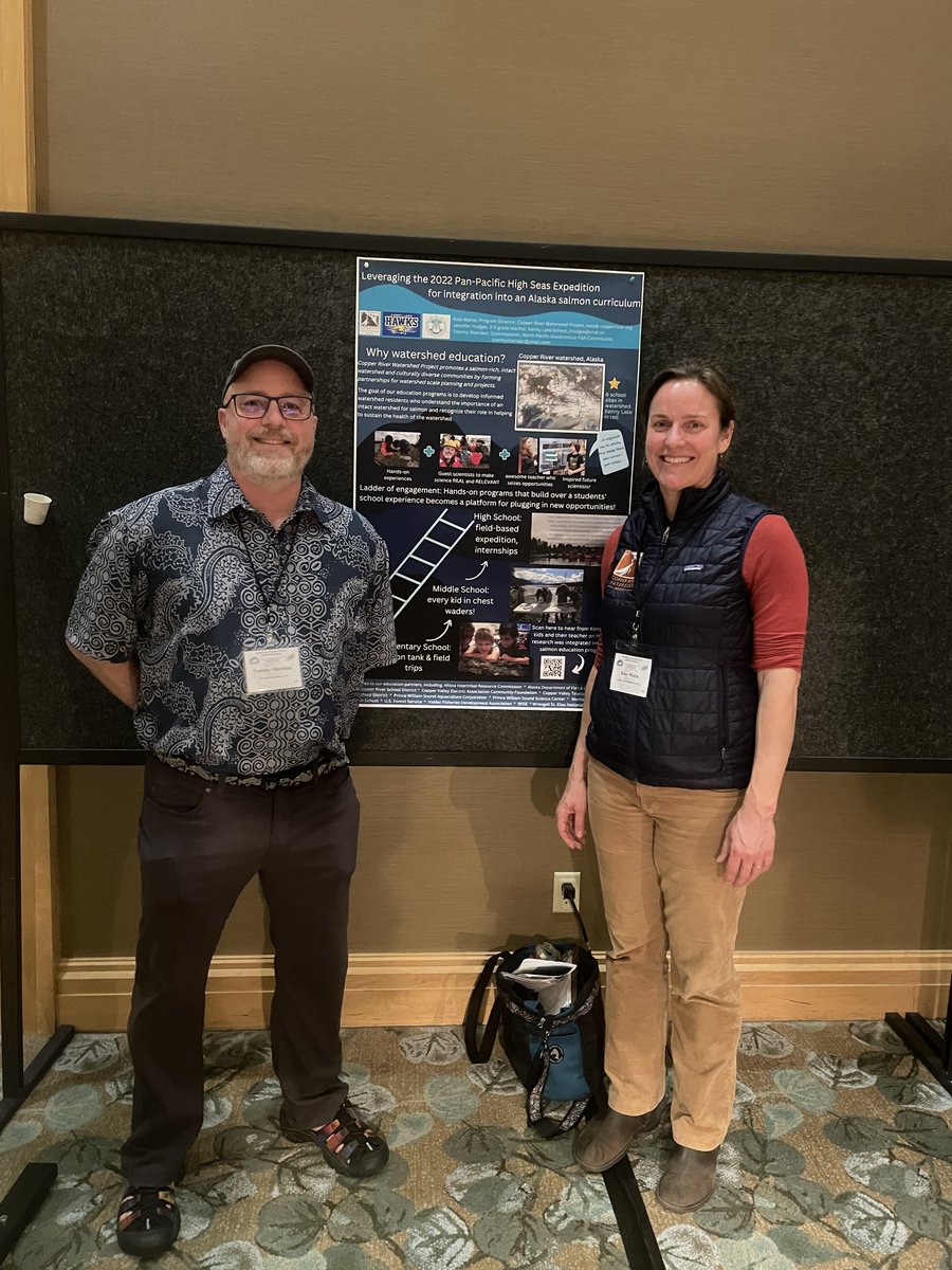 CopperWatershed's tweet photo. CRWP Program Director Kate Morse is attending the International Year of the Salmon Conference, with Tommy Sheridan, Alaska’s commissioner on the North Pacific Anadromous Fish Commission. The collaborative presentation is getting rave reviews!
https://t.co/jgOaE6VDsN
#salmon https://t.co/JX3saTTDnw