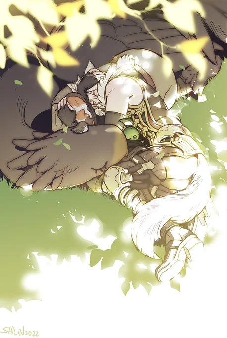 some stress relief art i've done of my final fantasy xiv character 