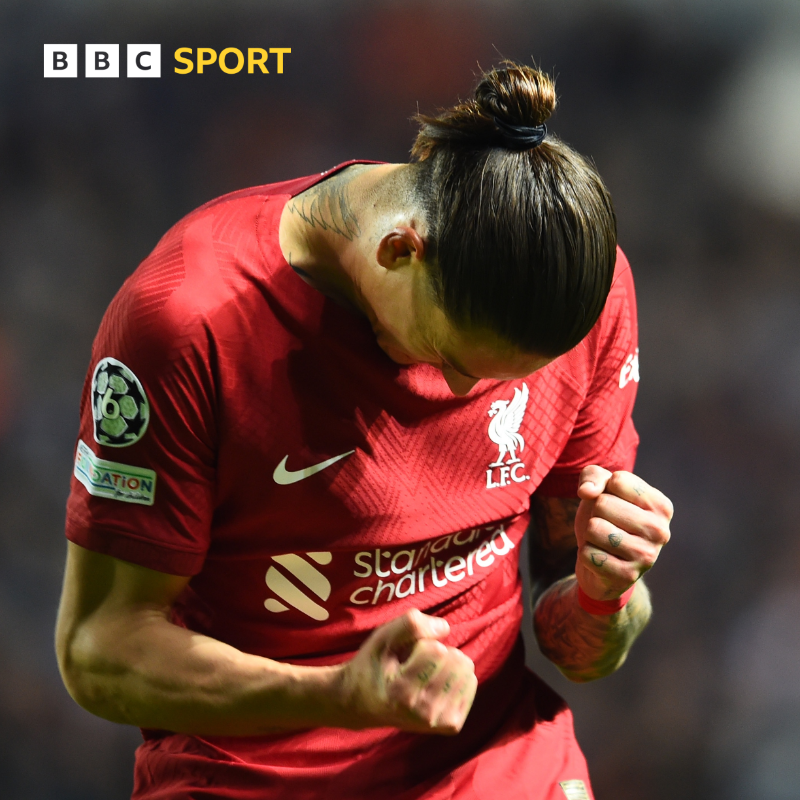 BBCSport's tweet photo. 🪄 Firmino masterclass

⏰ Salah scores fastest-ever #UCL hattrick

☝️ Elliott's first Champions League goal

WHAT a night for Liverpool! 🔴

#RANLIV #BBCFootball