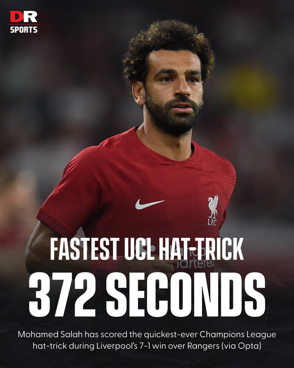 DR Sports on Twitter "Mo Salah has scored the quickestever Champions League hattrick! 🎩🪄 
