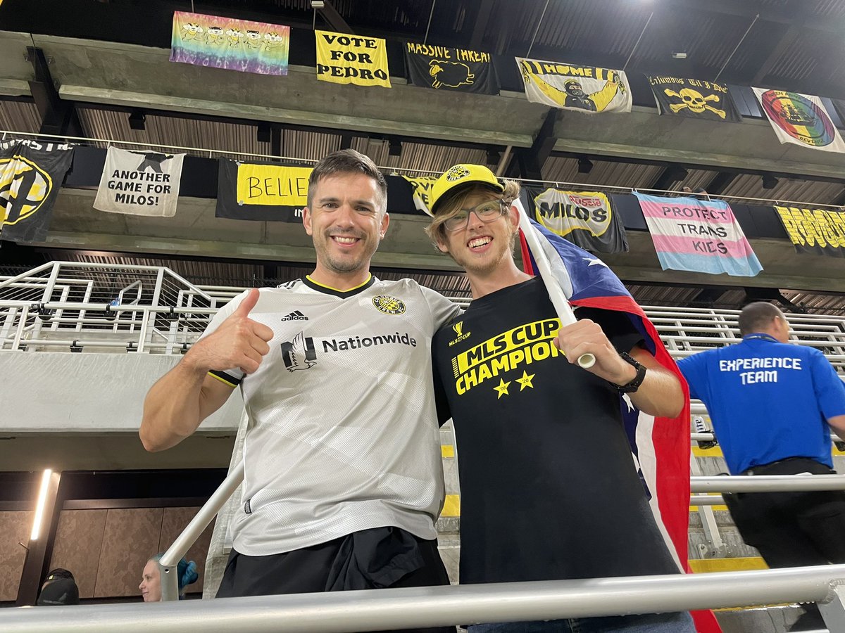 jcederbloom's tweet photo. From a while back now, but bringing my parents to the Nordecke &amp; getting a picture with @Morgan_Hughes was legendary. People like Morgan are who make Columbus and unite us. Thank you for everything you and the rest of @Save_The_Crew did. https://t.co/JJPv07oV8r