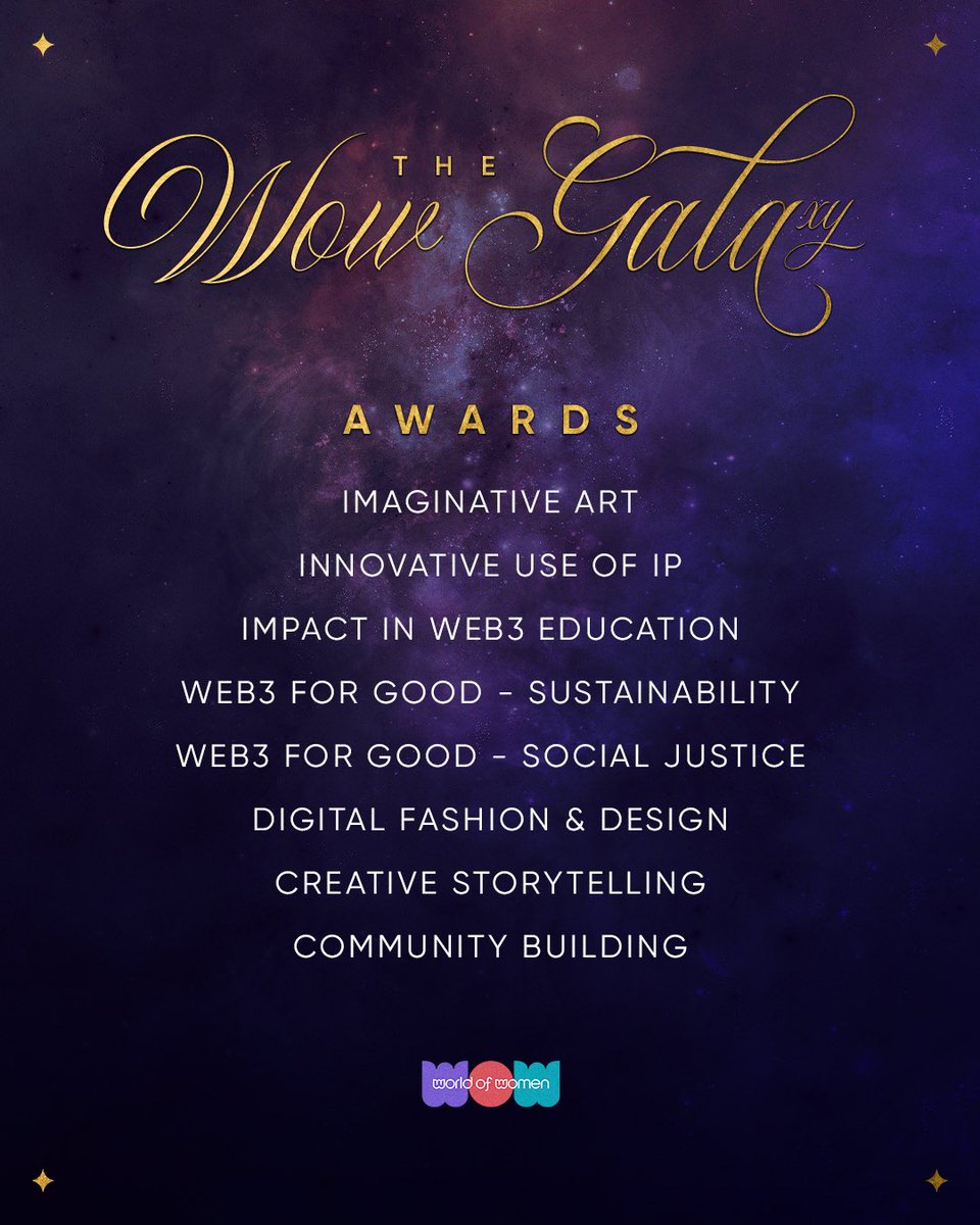 Introducing... ✨ The WoW Awards ✨

💃 Hosted live during the WoW Gala!
🙌 Any WoW/G holder can participate
🏆 8 categories
💌 All info &amp; form to fill: medium.com/@WorldofWomen/…
⏳ You have until the 19th to nominate yourself or someone else!

Who do YOU think should participate?