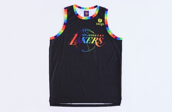 Los Angeles Lakers Pride Jersey Extra Large Black Multicolor Rainbow SGA *