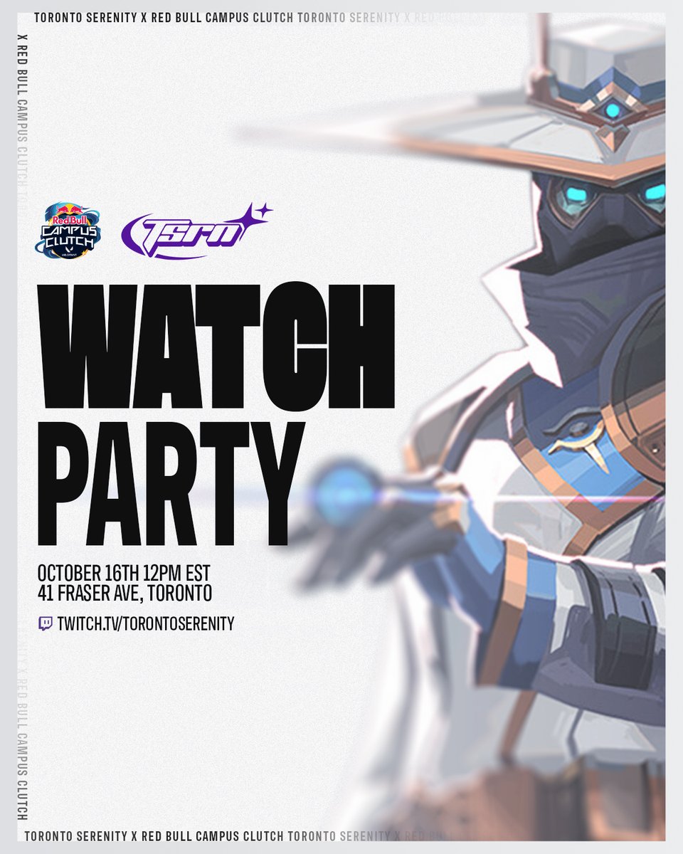 Toronto Serenity (@torontosrn) on Twitter photo The <a href="/RedBullCanada/">Red Bull Canada</a> Campus Clutch National Final is coming up this weekend!
Sign up to watch the event for FREE at the Red Bull Gaming Studio in Toronto
🔗: bit.ly/3efOFMx The <a href="/RedBullCanada/">Red Bull Canada</a> Campus Clutch National Final is coming up this weekend!
Sign up to watch the event for FREE at the Red Bull Gaming Studio in Toronto
🔗: bit.ly/3efOFMx