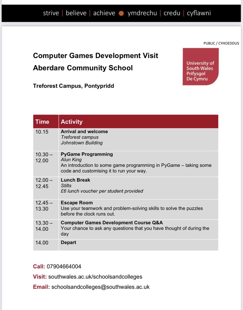 Computing & Digital Learning (@computing_acs) on Twitter photo The department are arranging an educational visit to <a href="/uswgamesdev/">USWGamesDev</a> on Thursday November 17th for all year 12 and 13 pupils studying Computing. A fantastic opportunity to experience a career in the Games Development field. Consent forms distributed next week!! The department are arranging an educational visit to <a href="/uswgamesdev/">USWGamesDev</a> on Thursday November 17th for all year 12 and 13 pupils studying Computing. A fantastic opportunity to experience a career in the Games Development field. Consent forms distributed next week!!