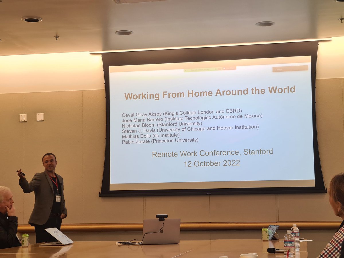 How are workers affected by the large, lasting shift to remote work triggered by the pandemic? Impressive evidence from the global survey on working from home presented by @cevatgirayaksoy. Livestream to @I_Am_NickBloom's #WFH conference available here: remoteworkconference.org