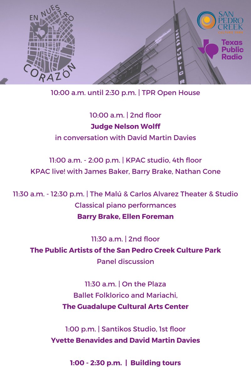 TPRCommunity's tweet photo. Saturday! Swing by and celebrate the San Pedro Creek opening! We have lots of fun planned at our HQ here in downtown SA! https://t.co/zOApz8kWyQ