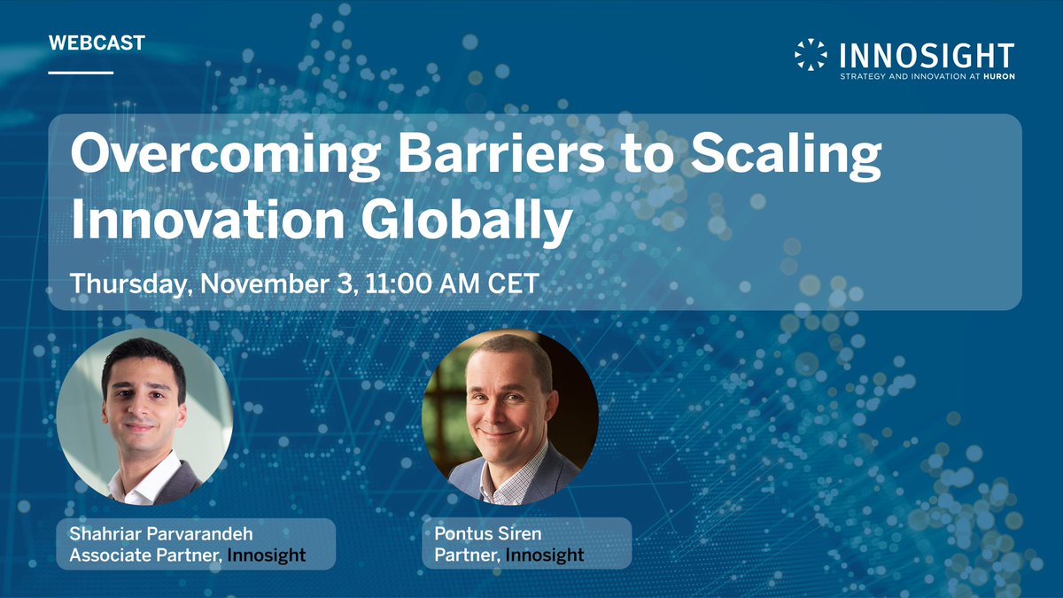 Innovations that are successful in one geography often fail to scale and reach their global potential. Join our webcast to explore how you can deploy strategies to unlock the full potential of your global footprint and maximize innovation value. bit.ly/3RUJMGw