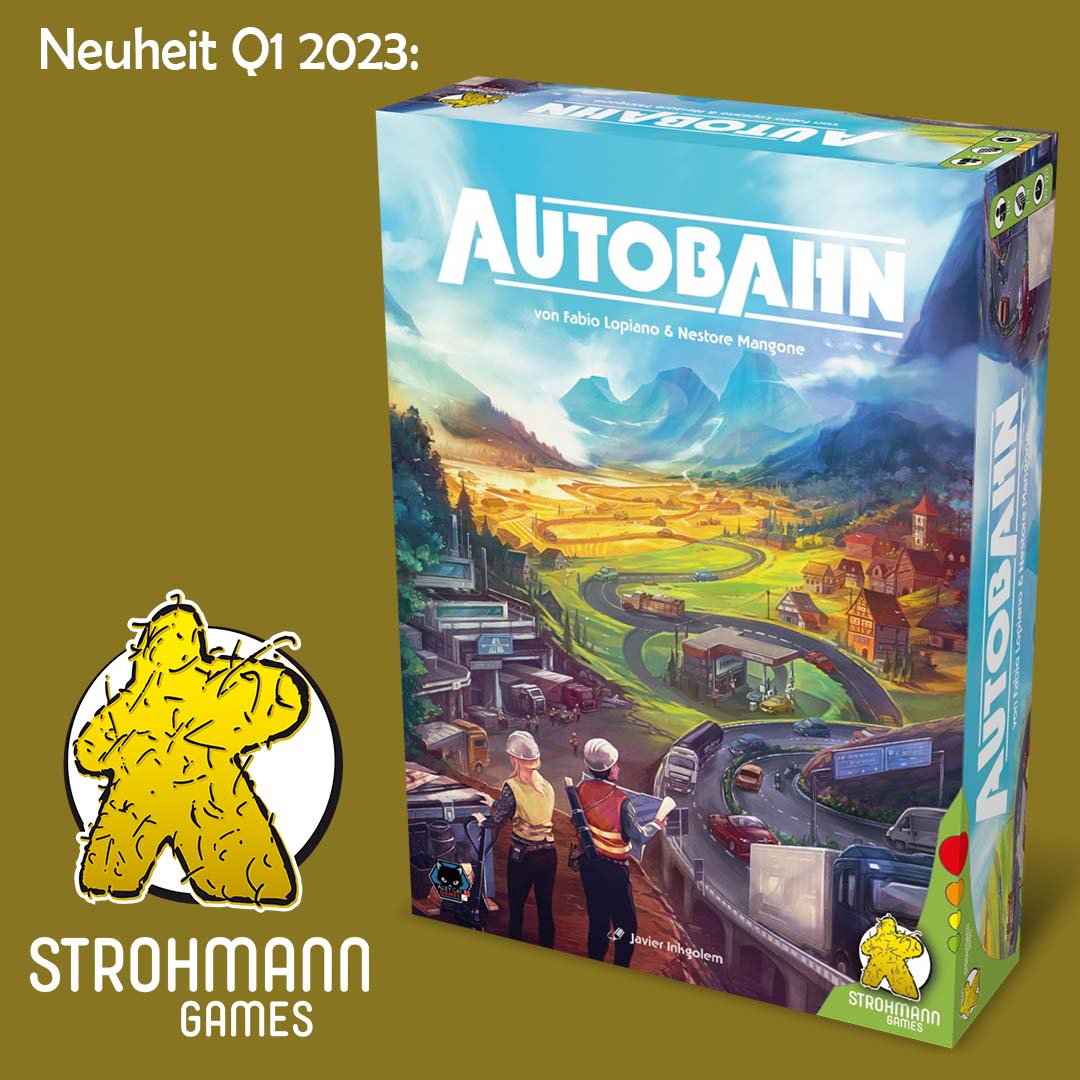 Die nächste Neuheit für 2023 (nach Age of Rome, Planet Unknown und Federation) ist fix. Voraussichtlich im Q1 werden wir die deutsche Version von Autobahn veröffentlichen 😁

#autobahnboardgame #strohmanngames #alleycatgames #brettspiele