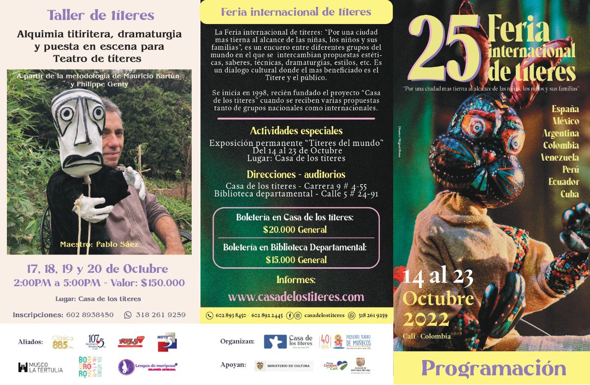 CASATITERES's tweet photo. Consulta aquí toda nuestra programación de la XXV Feria Internacional de Títeres 2022 🤩 ¡Los esperamos! https://t.co/ofoVFUGkob