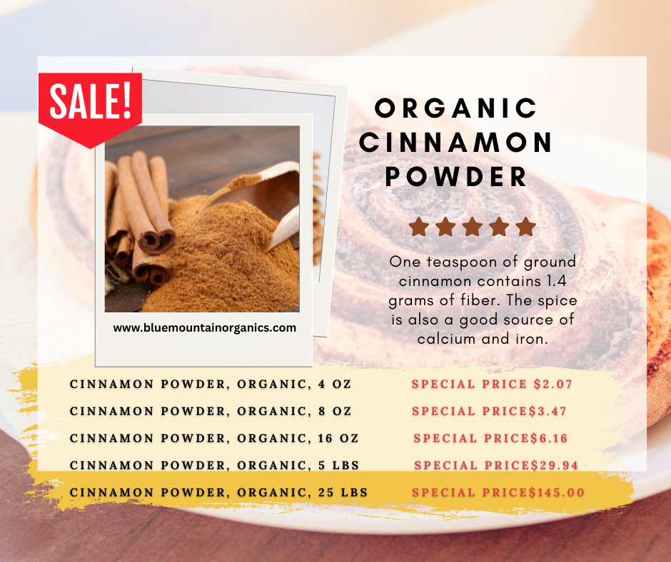 Organic Cinnamon Powder now on SALE!