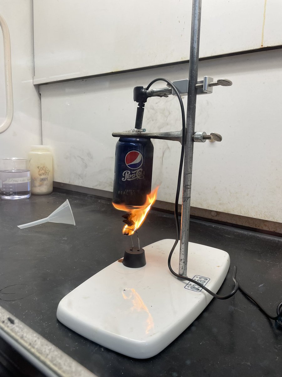 drbixby's tweet photo. Calorimetry experiments in #pchemlab @LewisUniversity this week. Solution, bomb, soda can, and computational thermochemistry. I can’t wait for presentations next week! https://t.co/zzPVJaz4M9
