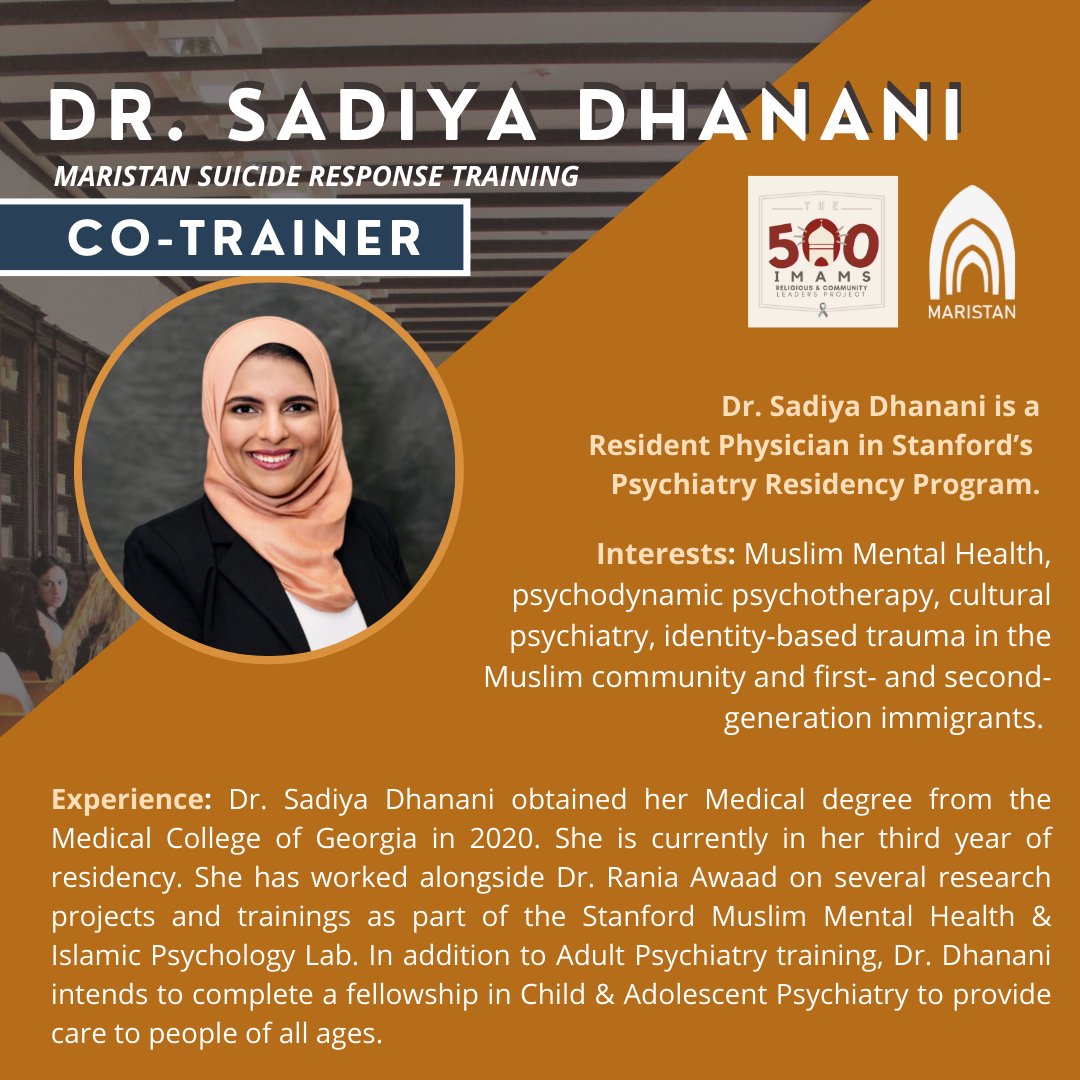 maristan_org's tweet image. Meet our trainers for our upcoming Suicide Respond Trainings in Dallas and New York!

#SuicidePrevention #mentalhealth