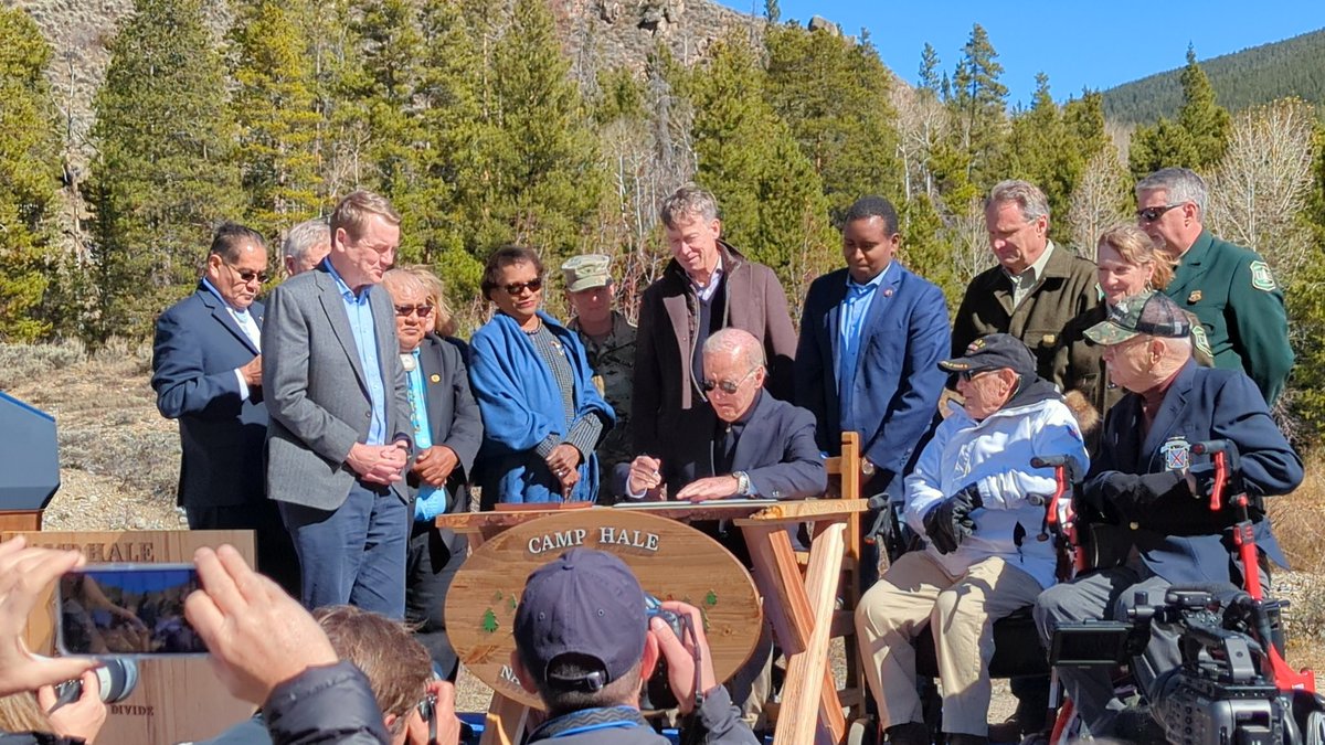 Incredible! Camp Hale is now a National Monument. We are honored to have witnessed this historic moment. #CampHale Thank you @MichaelBennet @JoeNeguse @Hickenlooper @GovofCO @POTUS