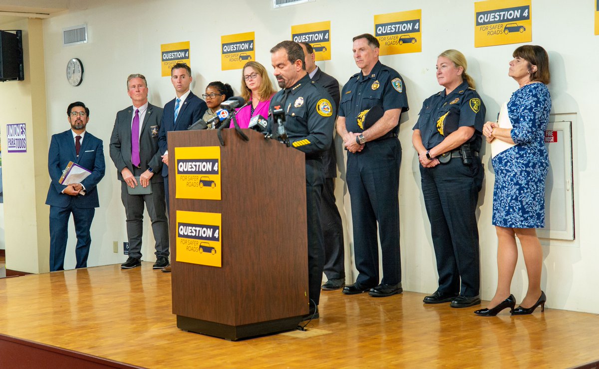 yesonfourma's tweet image. “I'm proud to stand with fellow sheriffs &amp;amp; with District Attorneys, police chiefs, &amp;amp; so many other public safety experts across MA to say I support the #WFMA, to make MA’s roads safer for all of us."

Law enforcement are with #YESon4 because they know it'll make our roads safer.