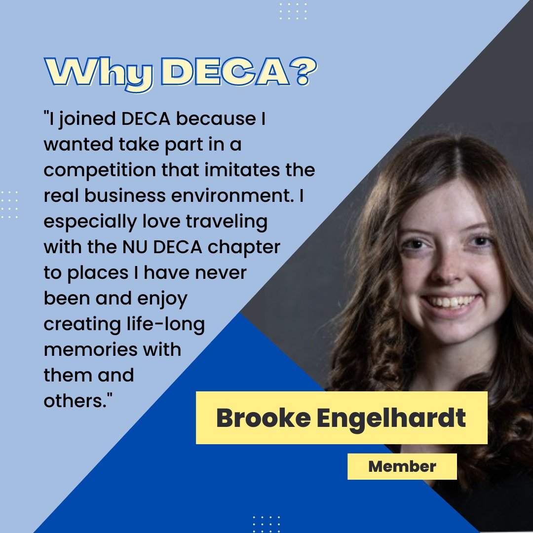NorthwoodCDECA's tweet photo. DECA competitions allow you to apply your classroom learning to real-life situations! #whydeca #whydecawednesday #collegiatedeca https://t.co/PvqnN6LxSA