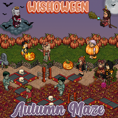 WishHabboCOM's tweet photo. 🎃🍂 CALLING ALL MAZERS! 🍂🎃 
Wishoween Autumn Maze leaderboard event opens at midnight, 17th - 23rd October!
🥇250c &amp; 30 Days HC🥇
🥈100c &amp; 30 Days HC🥈
🥉50c &amp; 30 Days HC🥉
4th and 5th will also win 30 Days HC!
Search Konner94-Banned in navigator for entrance!
👻GOOD LUCK!👻 https://t.co/gFlWtvAreK