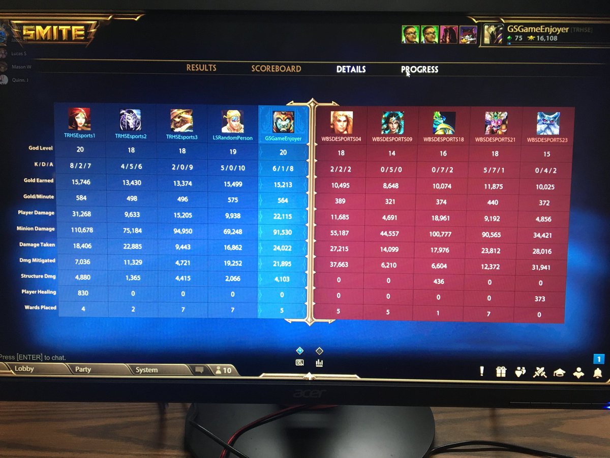 EsportsTrhs's tweet photo. Two Rivers defeats Williams Bay in SMITE. https://t.co/mCvw53svxo