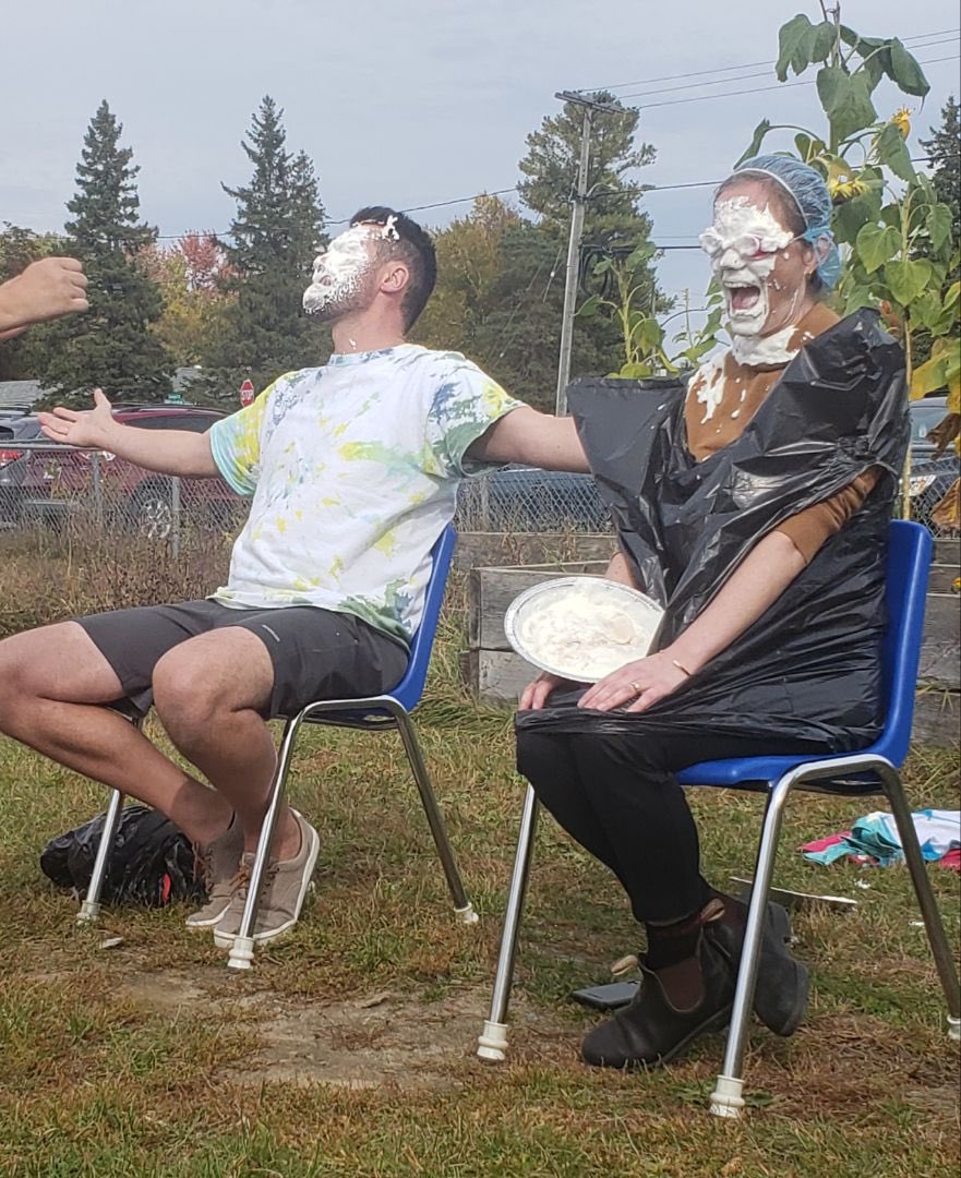 Sometimes you take one for the team. Today’s one was delicious and all in support of <a href="/TerryFoxCanada/">Terry Fox Foundation</a>! 
So proud of the <a href="/AVPS_LDSB/">Amherstview PS</a> community for raising over $2000!
#gogatorsgo #JoyfulLeaders💚💛🐊