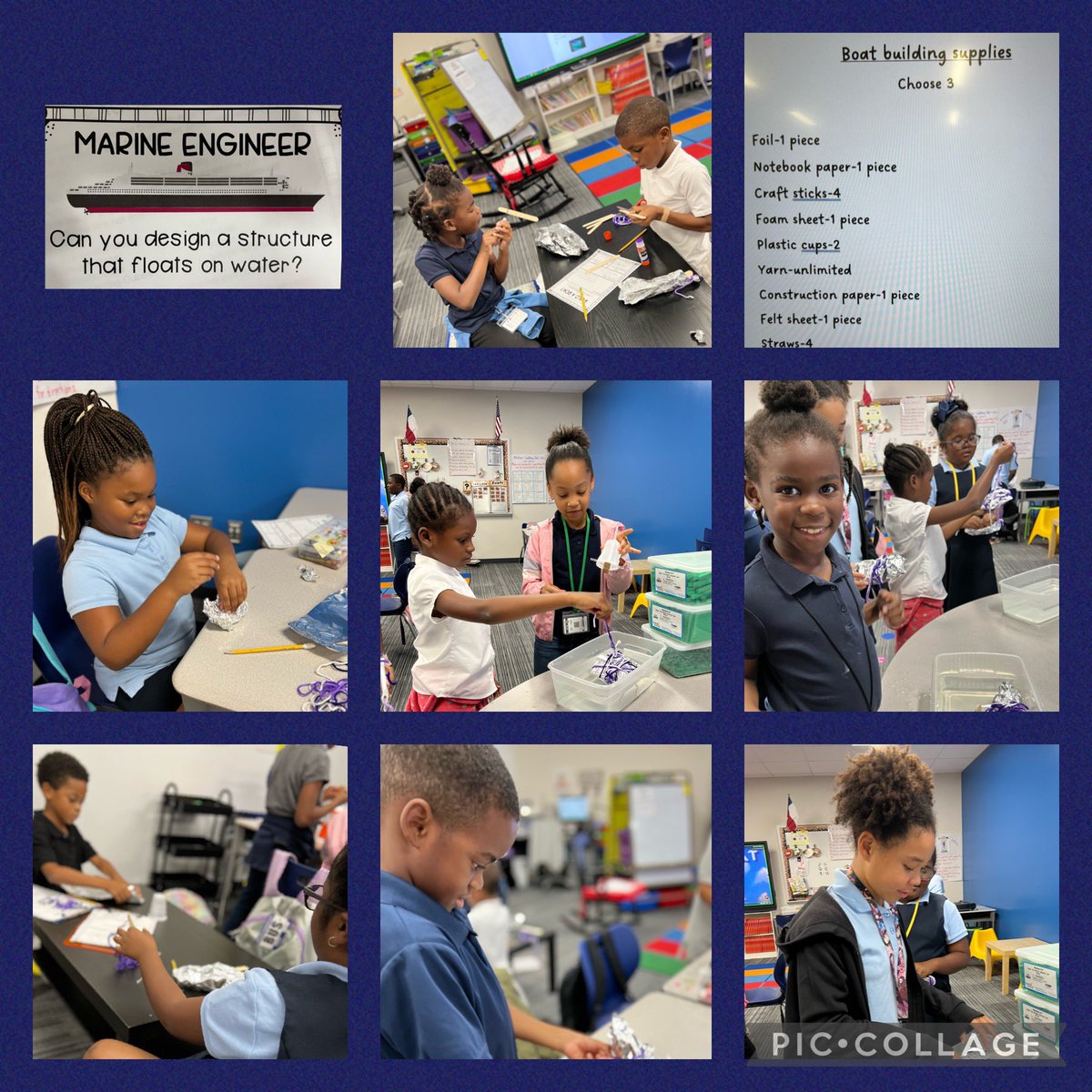 Putting our knowledge to the test!  Will our boats sink or float?  What properties do we need our materials to have in order to build a buoyant boat? <a href="/MPEKnights/">Maxine Phelan Elementary</a>  <a href="/LamarCISD/">Lamar CISD</a> #betheonelcisd #secondtonone #THEphelanempire