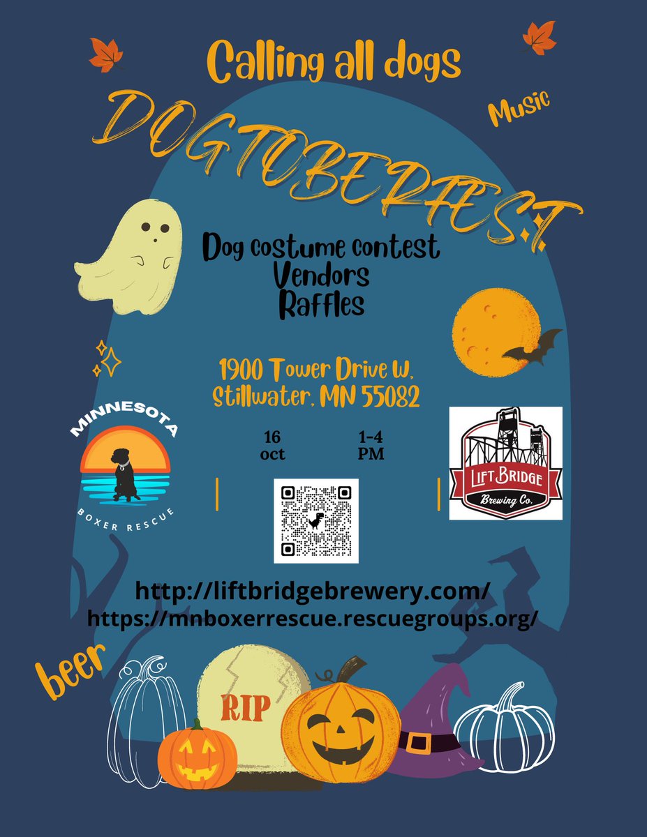 MNBoxerRescue's tweet photo. Don’t forget this Sunday is DOGTOBERFEST! 
It’s going to be so much fun! There will be food, drinks, music, raffles, prizes, giveaways, vendors, MNBR merchandise and of course a dog costume contest! And much more! Bring the pups, bring the kids! Enjoy yourself! https://t.co/erDJpWU6Tv