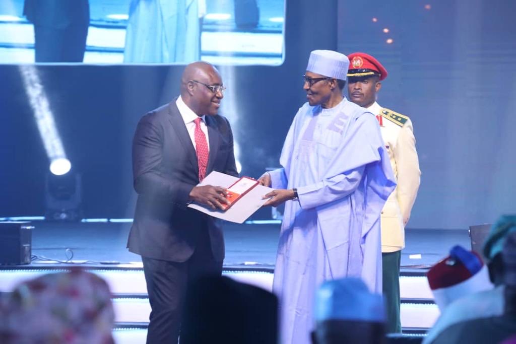 gabogbechie's tweet photo. The President of the Federal Republic of Nigeria , Muhammadu Buhari, conferred on me the National Honor of an Officer of the Order of the Niger. Thanks to Mr President for this great honor https://t.co/fKM6XNKx82