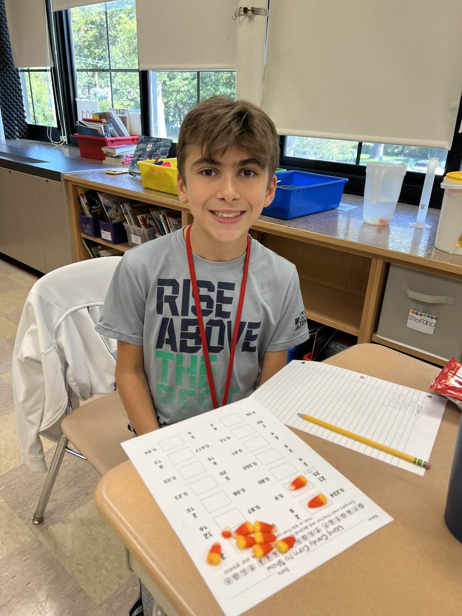 MissCSloane's tweet photo. What’s better than math? Math with candy corn! Students practiced comparing decimals and fractions using their candy corn manipulatives! 🎃@MsAnderer @WilletsRoadMS #ewlearns https://t.co/kaV9TCRnOu