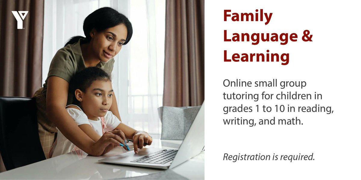 The Family Language &amp; Learning program offers online tutoring for children in grades 1-10 in math, reading, and writing. Drop-in at no cost to you starting October 17th. To learn more and register, visit: ymcacambridgekw.ca/en/immigrant-s…