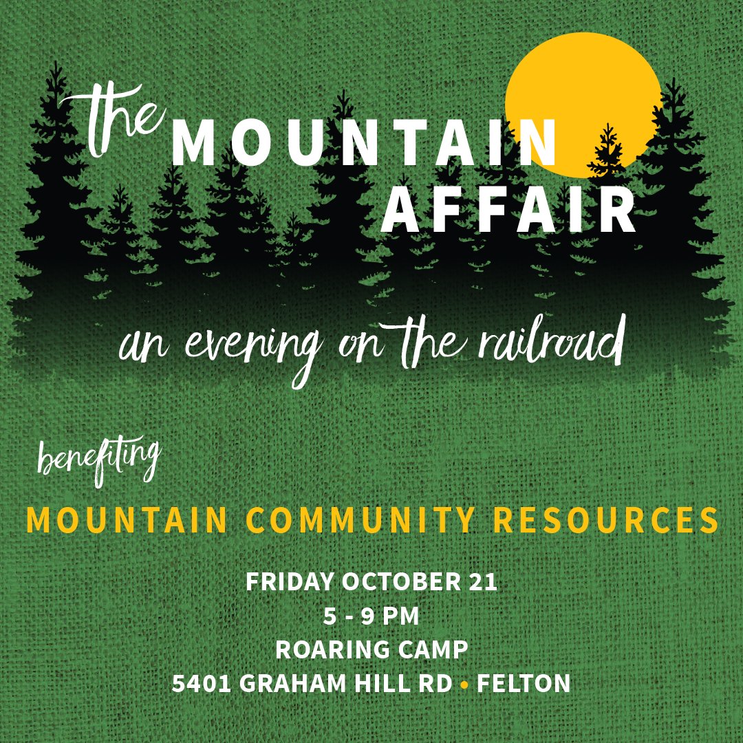Puentes_SC's tweet photo. There are still tickets left for the 37th Annual Mountain Affair event on Friday, October 21 at Roaring Camp in Felton. All proceeds support programs at Mountain Community Resources. For event and ticket information visit https://t.co/QyGA1jwIIK https://t.co/xwz616ck2R