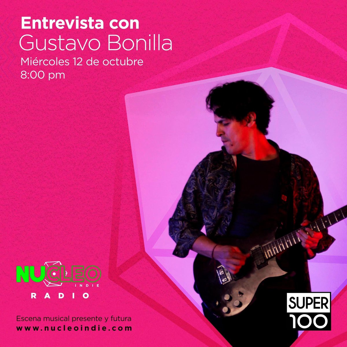 Hoy es miércoles de #nucleoindieradio y tendremos una charla con Gustavo Bonilla, músico multi instrumentista, compositor y productor salvadoreño, sobre su carrera y su próxima visita al país. 

Esto y más a las 8PM por las frecuencias a nivel nacional de <a href="/Super100hn/">Super 100</a>