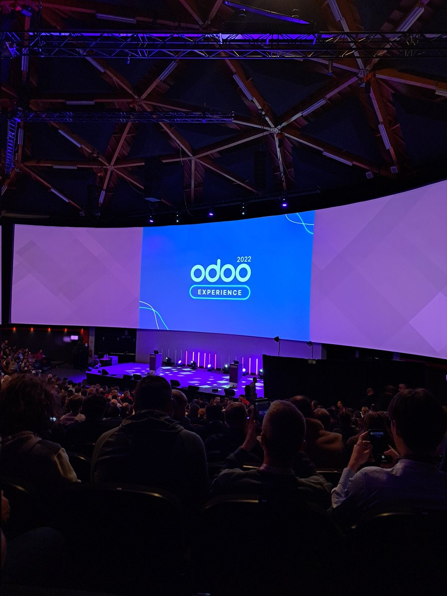 Odoo's tweet photo. And that's a wrap on day 1. See you tomorrow for day 2 of #OdooExperience https://t.co/Eh41mTY6Tn