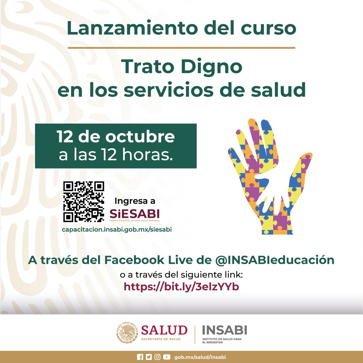 IMSS_Bienestar's tweet photo. Es un esfuerzo colaborativo entre instituciones del sector salud y la academia. Se invita al personal de salud a registrarse al Sistema Educativo de Salud para el Bienestar #SiESABI, inscribirse al curso gratuito y obtener su constancia en: https://t.co/tivyTo3Mym https://t.co/Nma0LpgaWy