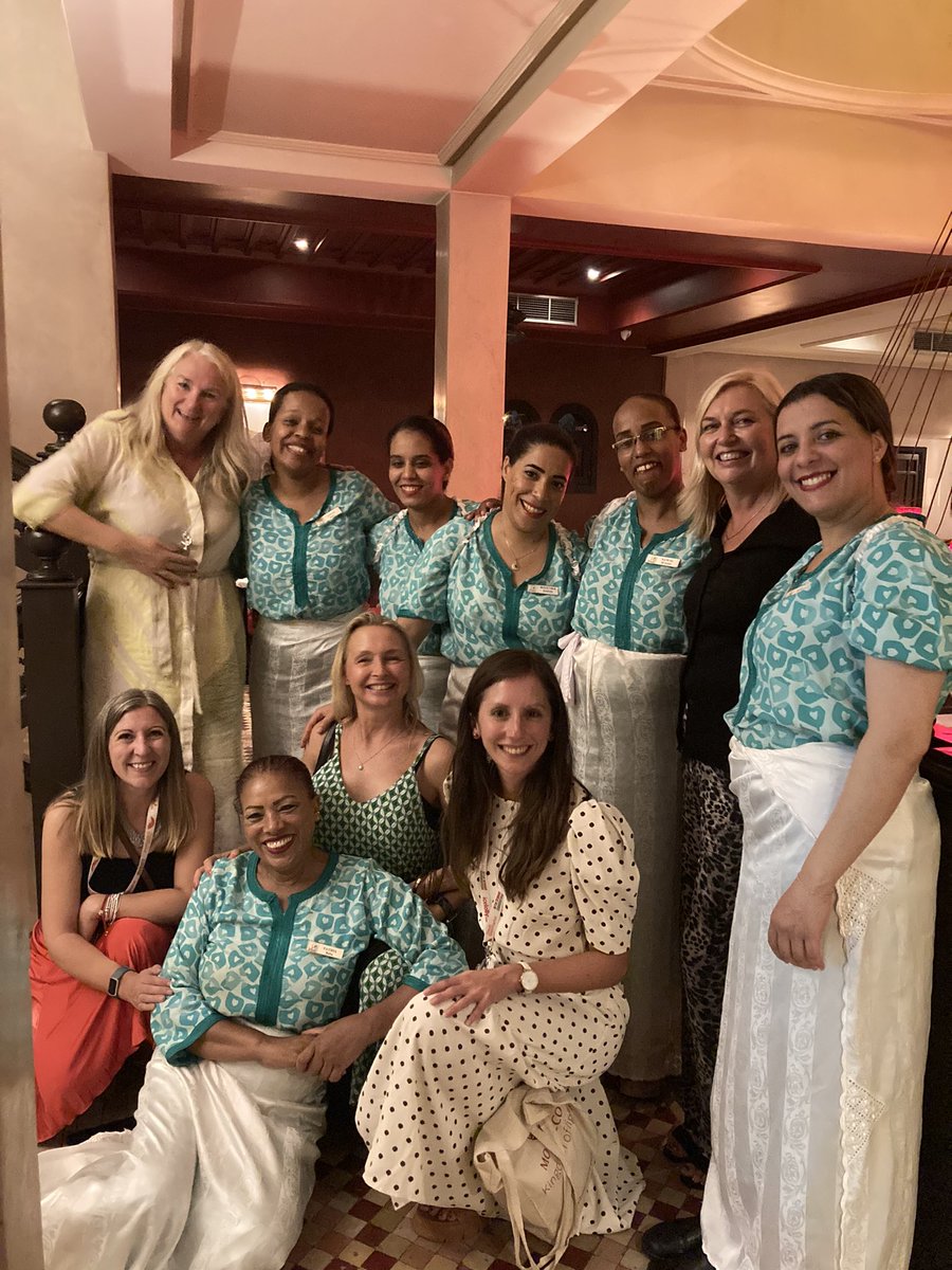 Jess_Simpson_TG's tweet photo. What a warm and welcoming evening we had at Al Fassia all thanks to these amazing women. The food was incredible and a great way to catch up and wind down after a brilliant #ABTAmarrakech #TGatABTA https://t.co/PvQDJLAH1a