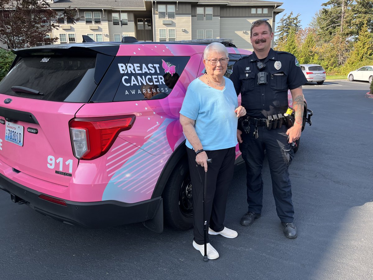 livebonaventure's tweet photo. In honor of Breast Cancer awareness month, the Bellingham police came by to support us by bringing around their pink police car in support of people who have gone through Breast Cancer. Proud survivors!

#retirementperfected #BreastCancerAwarenessMonth #BreastCancerAwareness https://t.co/1LutmH4Hbd